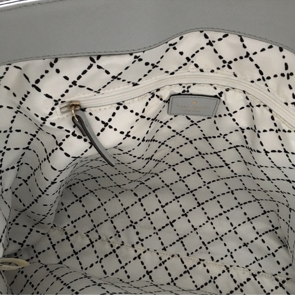 Kate Spade Cove Street Ariel Cliff Grey Silver Trim Tote Bag - Picture 4 of 12